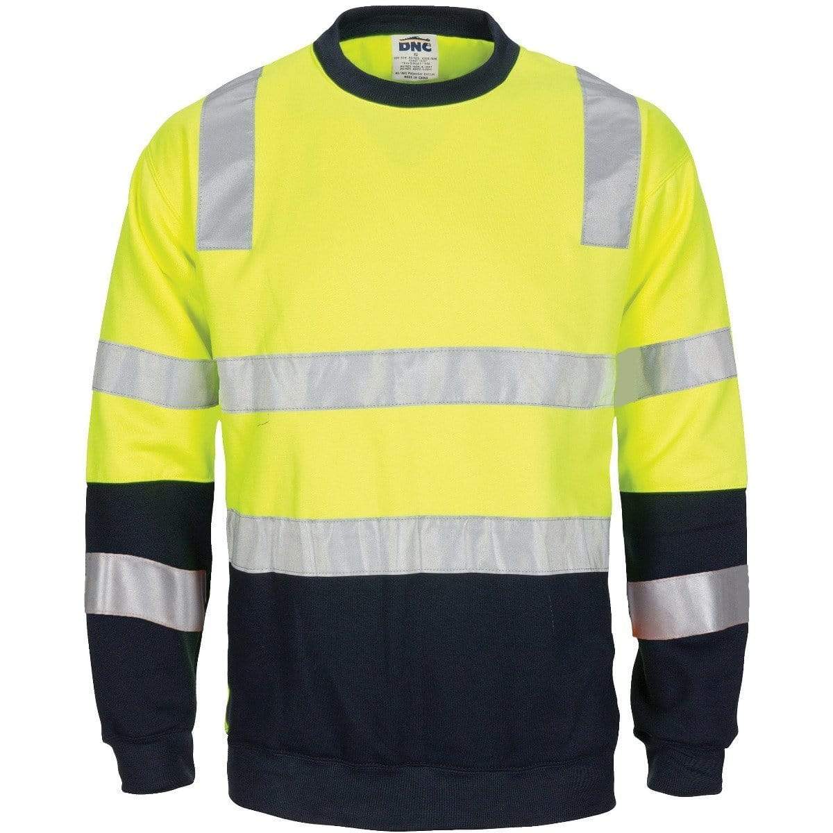 Dnc Workwear Hi-vis 2 Tone, Crew-neck Fleecy Sweatshirt - 3723 Metro Workwear.